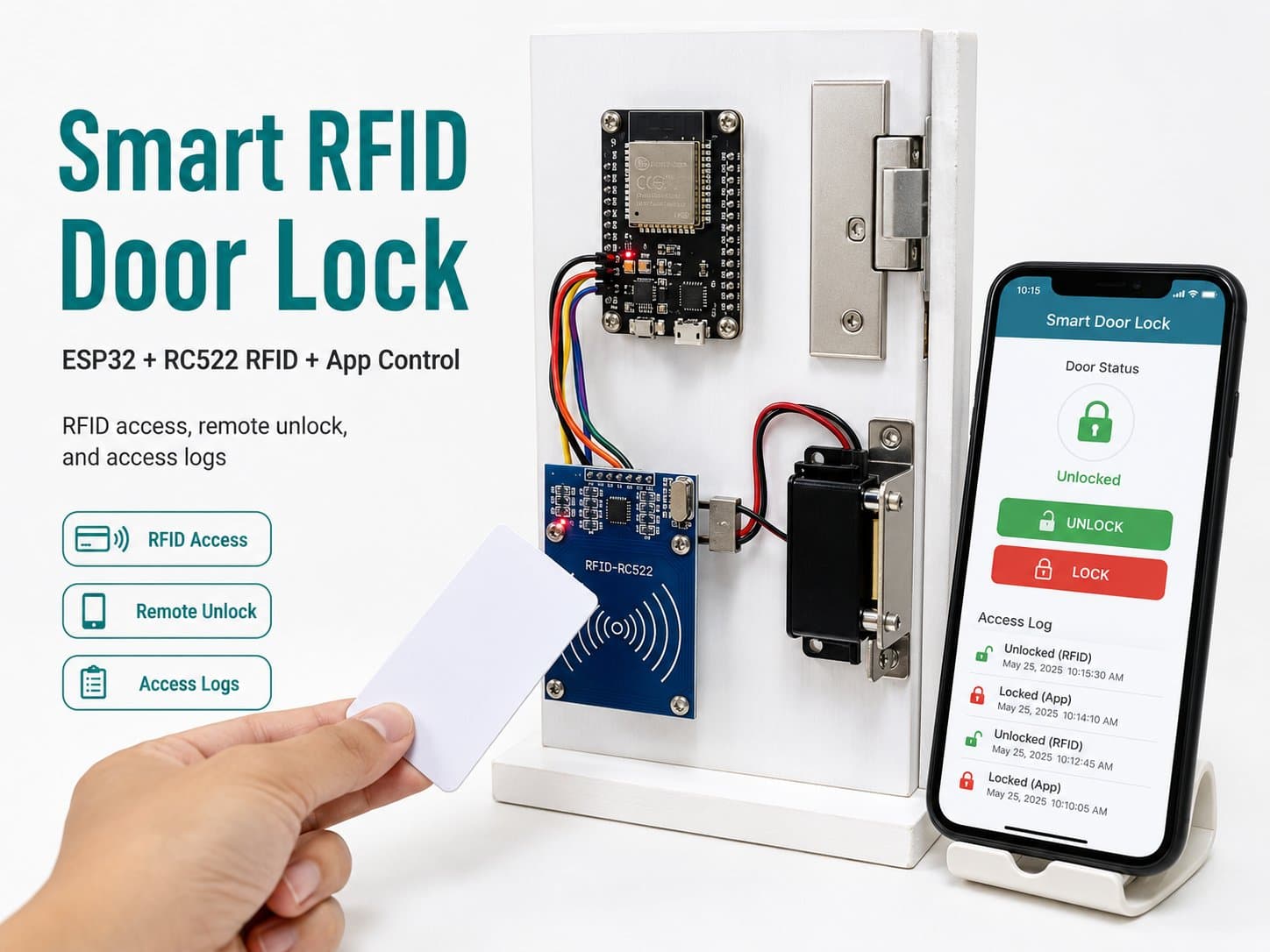 Smart RFID Door Lock + App Control