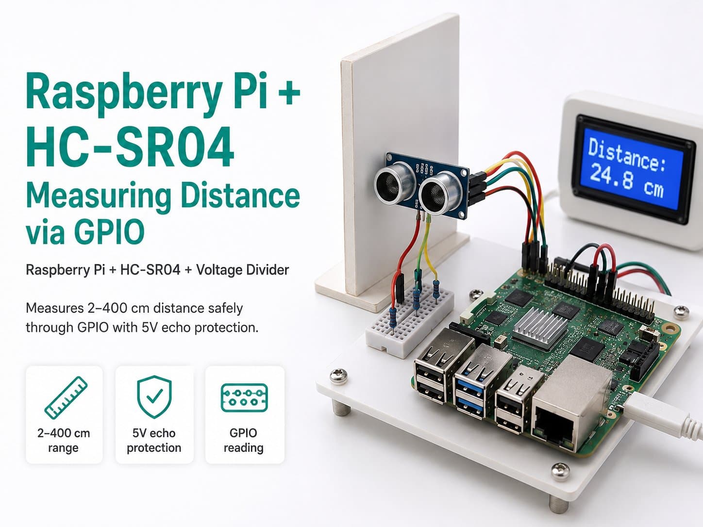 Raspberry Pi + HC-SR04: Measuring Distance via GPIO