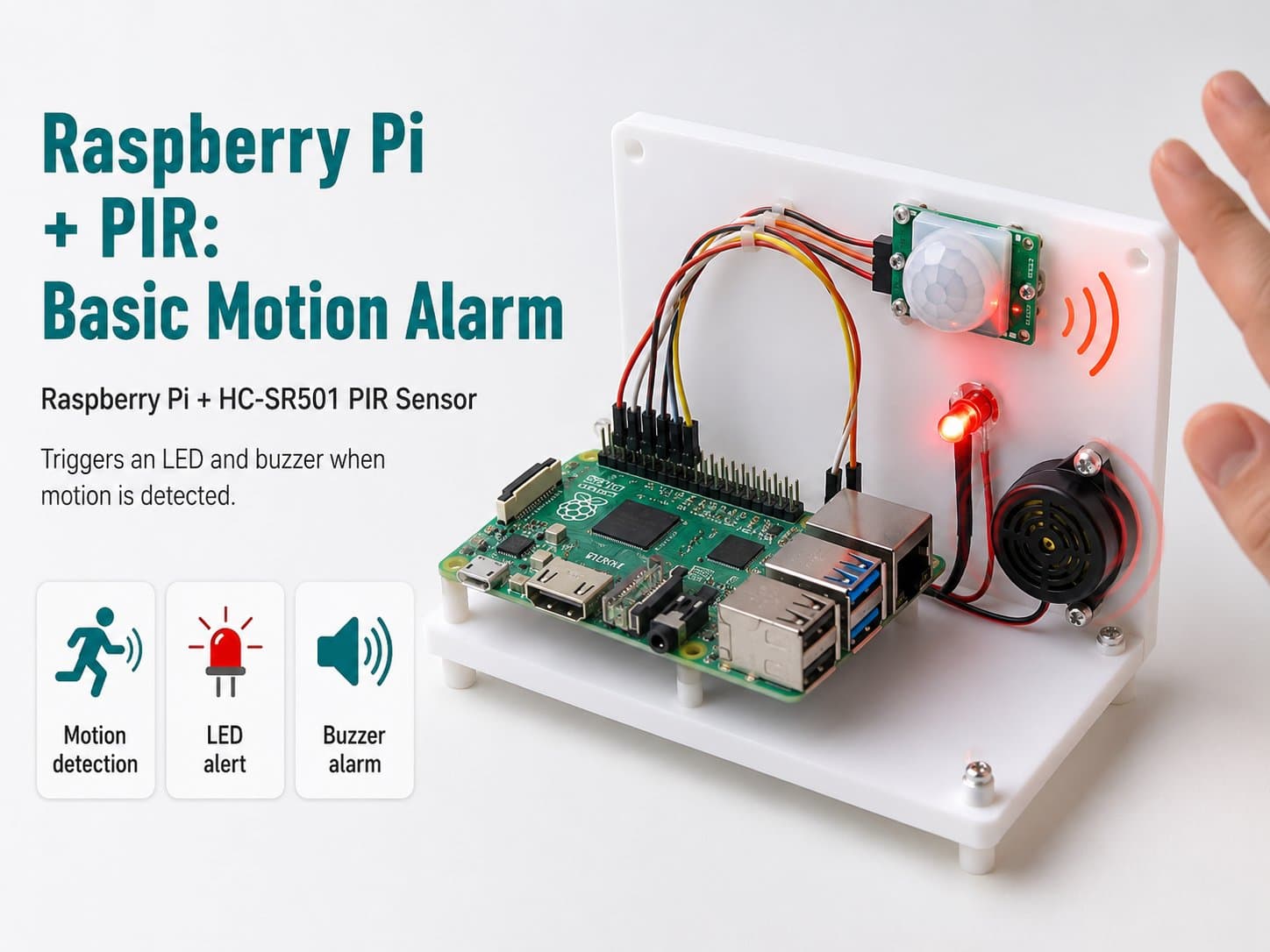 Raspberry Pi + PIR: Basic Motion Alarm
