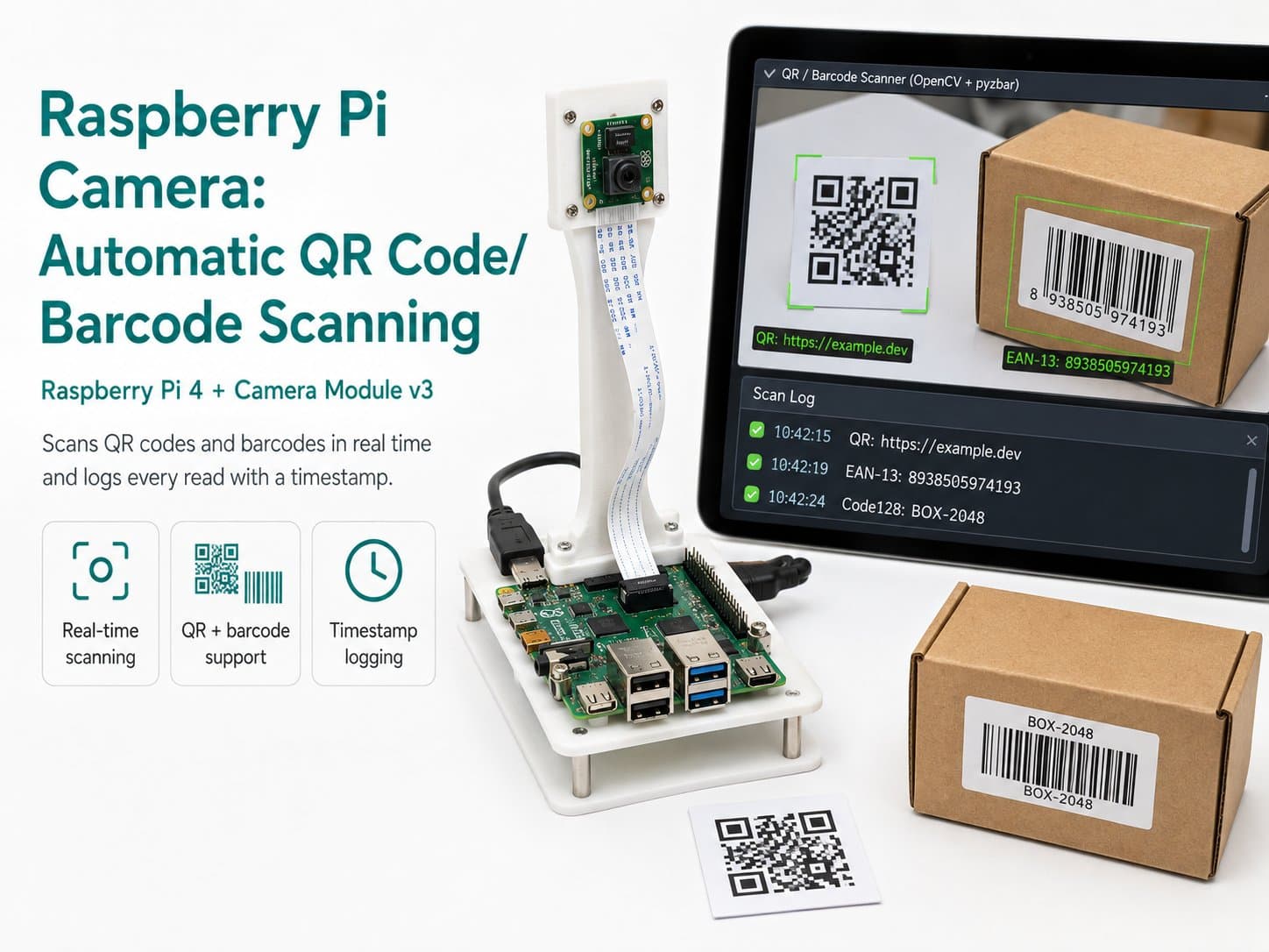 Raspberry Pi Camera: Automatic QR Code/Barcode Scanning