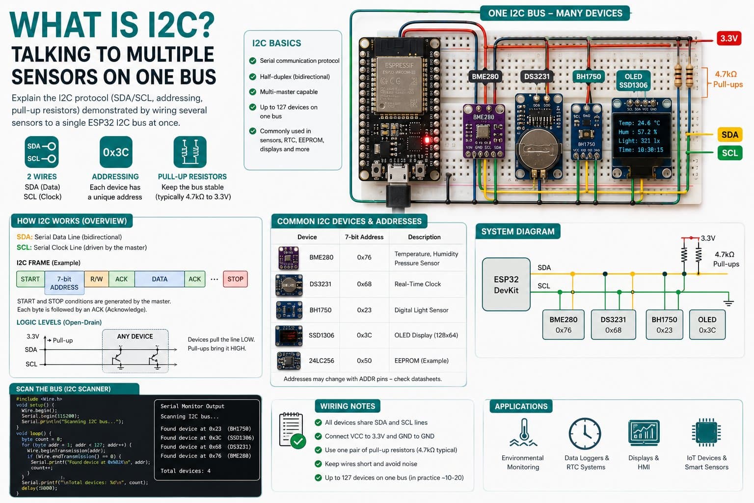What Is I2C? Talking to Multiple Sensors on One Bus