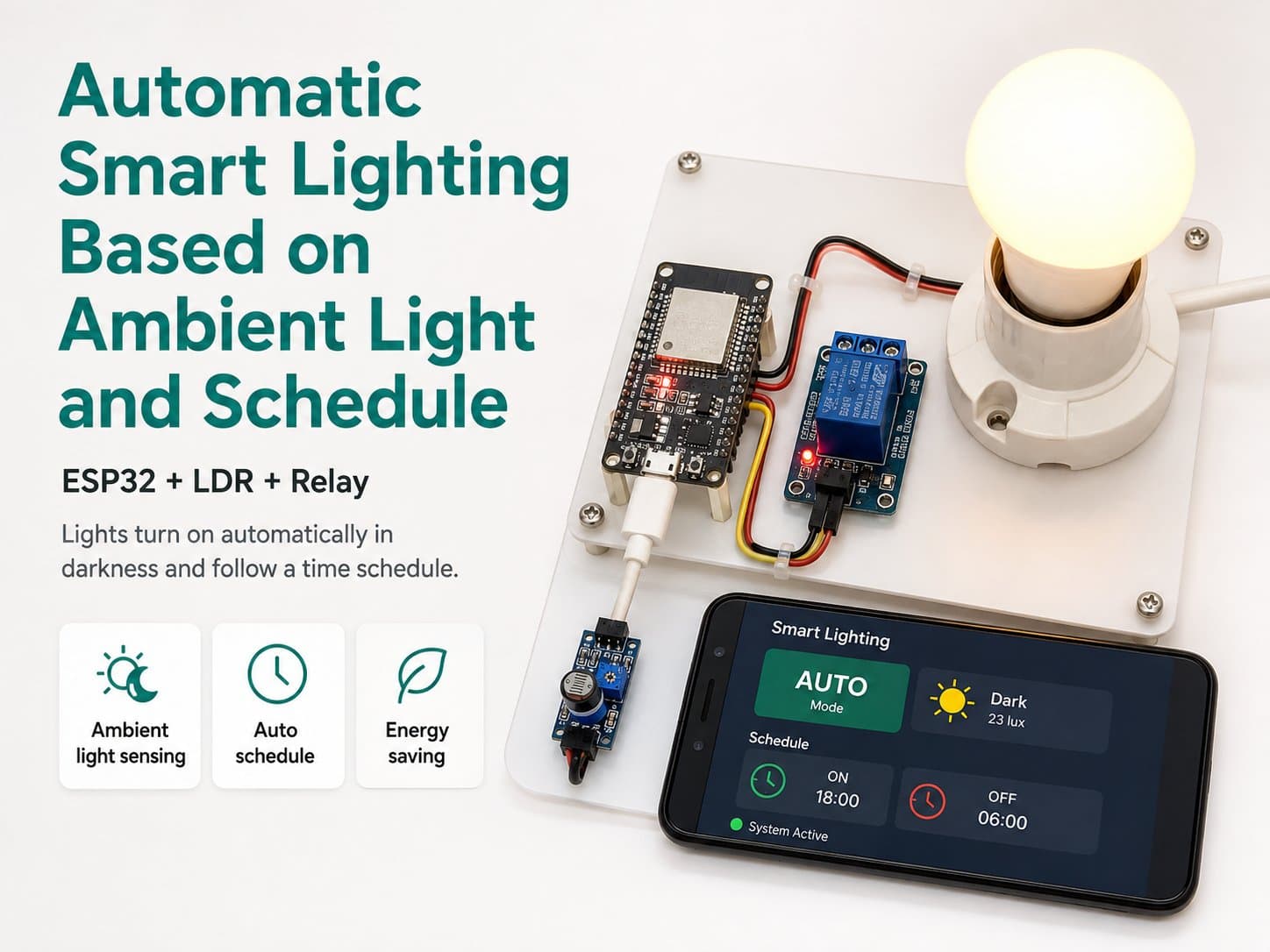 Automatic Smart Lighting Based on Ambient Light and Schedule