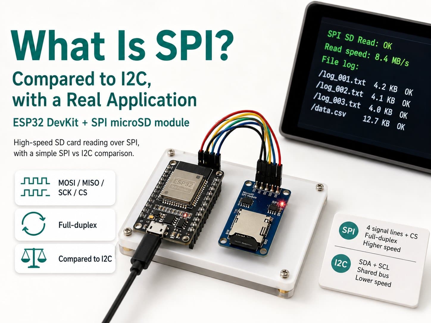 What Is SPI? Compared to I2C, with a Real Application
